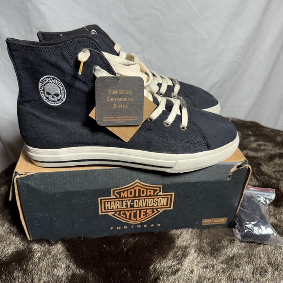 NWT Men's Harley Davidson Canvas Shoes - Screamin' Eagle Skull - Sz 10 - Picture 1 of 9